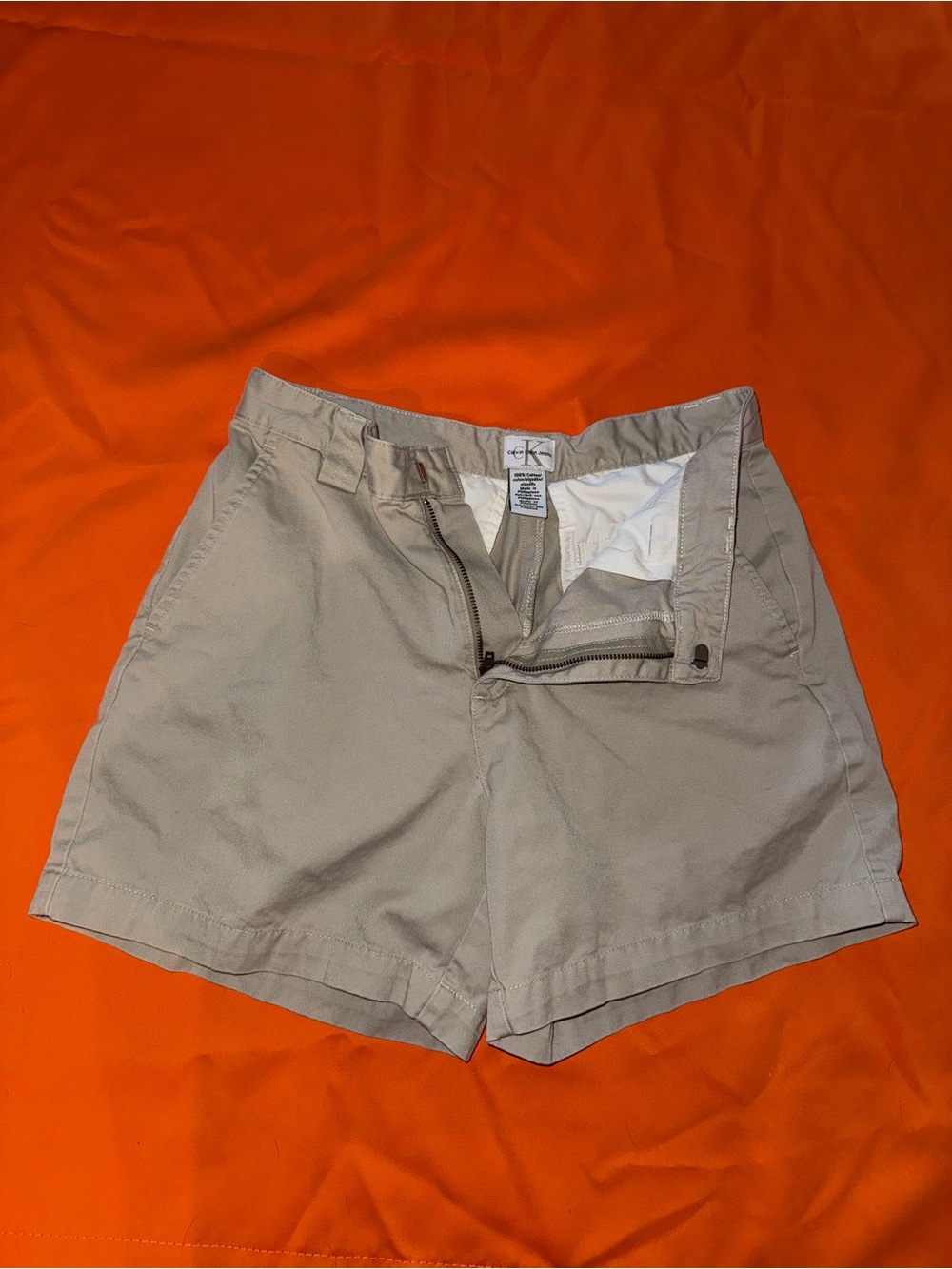 Calvin Klein Jeans Khaki Cotton Blend Bermuda Shorts